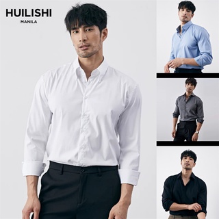 HUILISHI 7colour Classic Korean Men's Plain Casual Fashion Long Sleeve Polo  Shirt Men's Formal Offic