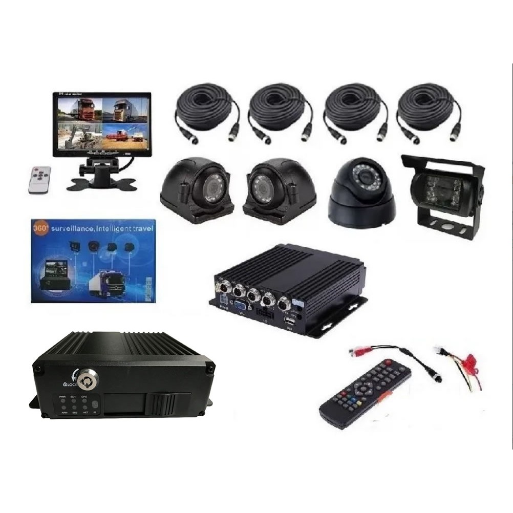 H264 4CH 720P Mobile DVR kit ,with 4 pcs vehicle camera and 7inch ...