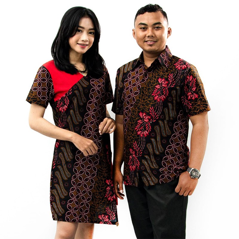 KEMEJA Batik Couple Selendang Merah Modern Batik - Women's Batik Dress ...