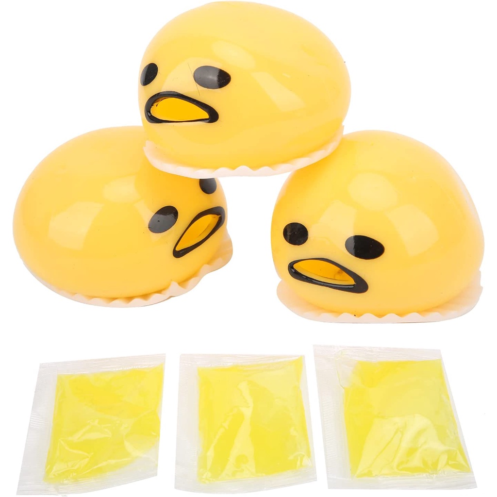 Fidget Toy Stress Ball, Egg Yolk Vomit Ball, Yellow Duck Shape for
