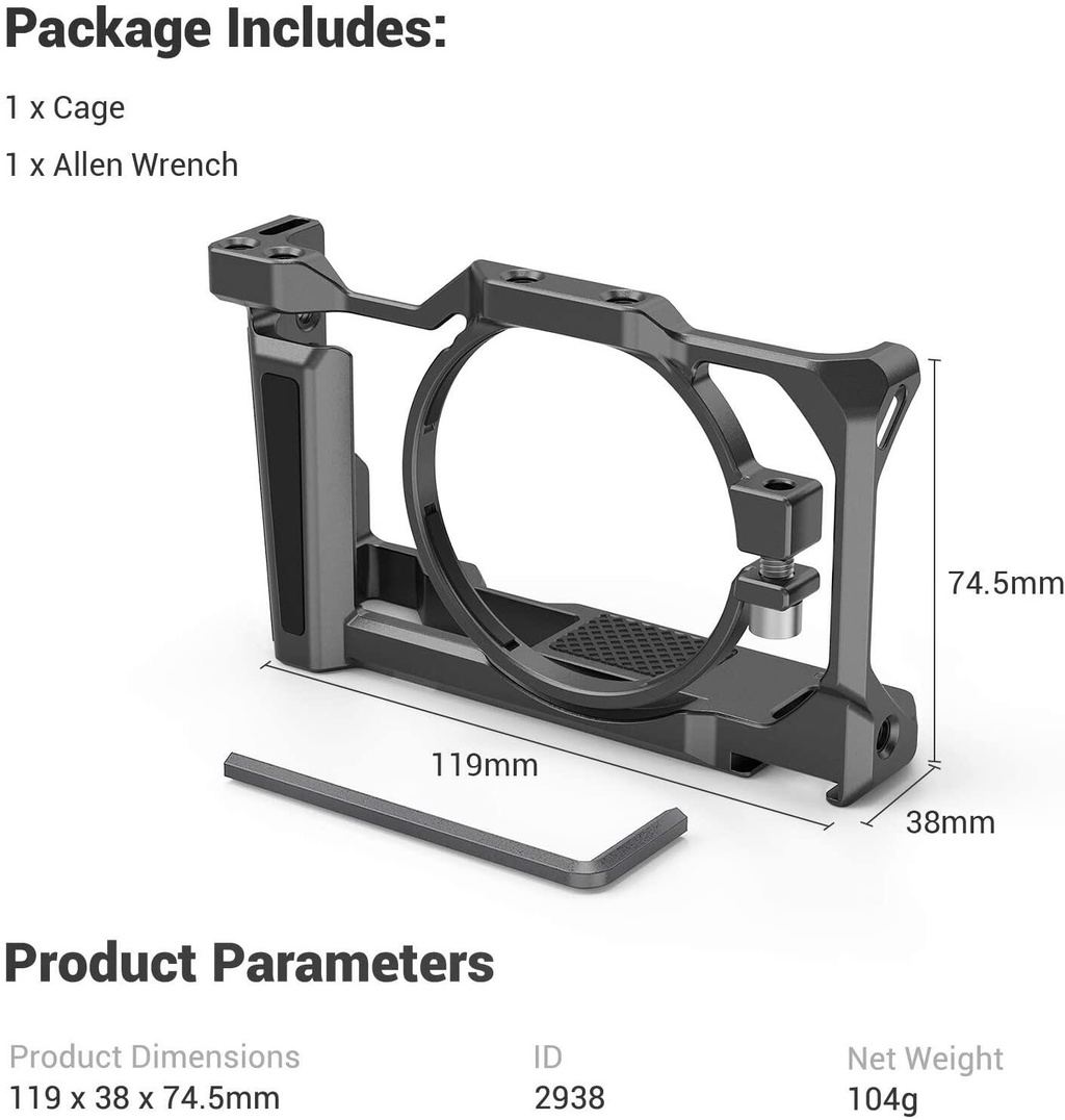 SmallRig Light Weight Sony ZV1 Camera Vlog Cage with Wooden Handgrip ...