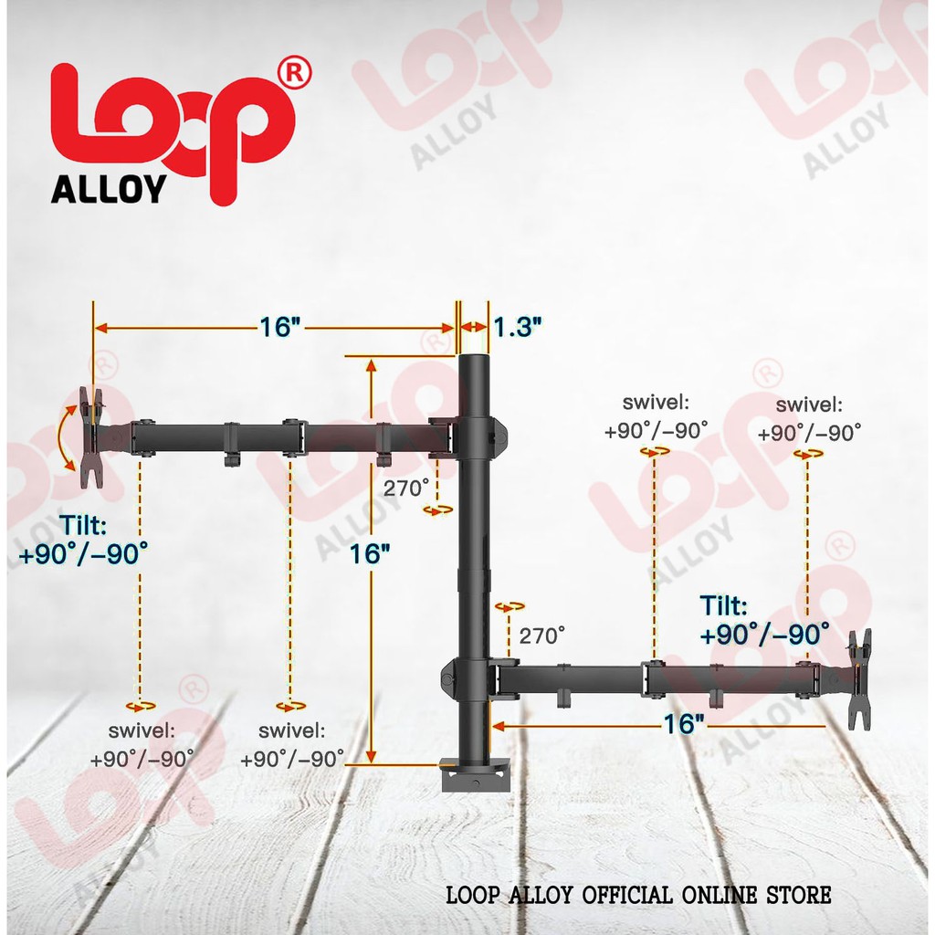 Dual Single Monitor Mount - Loop ALLOY | Shopee Philippines