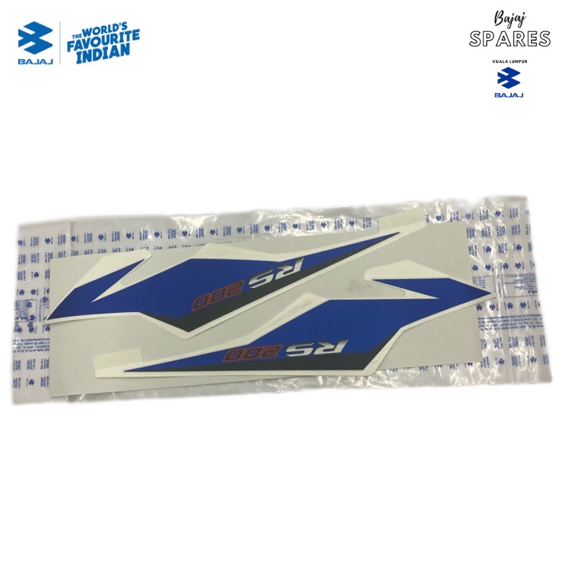 REAR COWL STICKER KIT 2 SIDE LH&RH BLUE RACING RS200 PULSAR BAJAJ ...