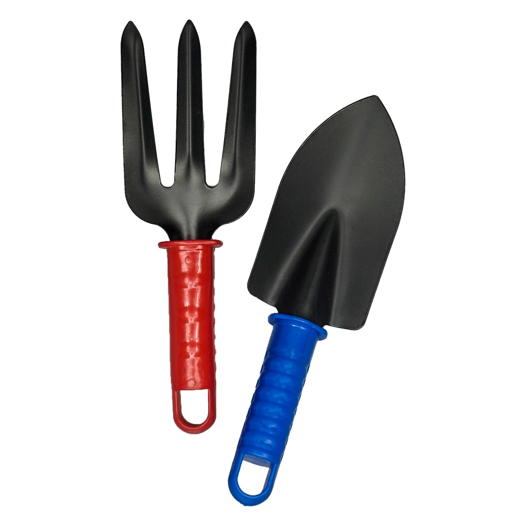 COD DVX Metal Gardening Trowel Fork Colorful Plastic Handle Small Digging Shovel for Planting