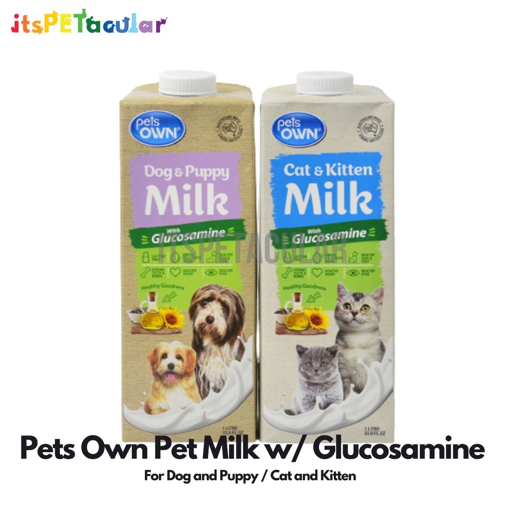 Pets Own Milk Pet Milk w/ Glucosamine 1 Liter (For Dog and Puppy / Cat and Kitten) Shopee