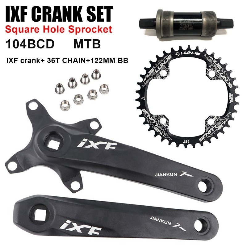 MTB Crankset Bike Square Hole crank 42T 170mm Crank Arm Aluminum Alloy ...