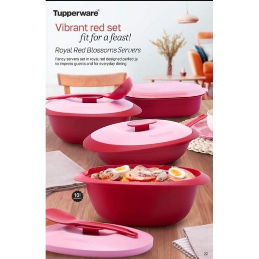 Tupperware Red Blossom Rice /Soup servers Shopee Philippines