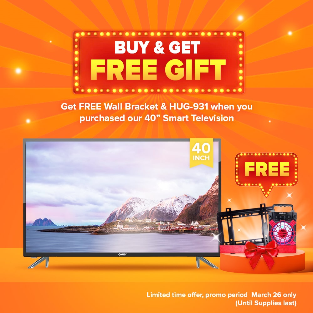 Hug 40 Inch Android 9 Pie Netflix Smart LED TV with Built-In Tempered ...