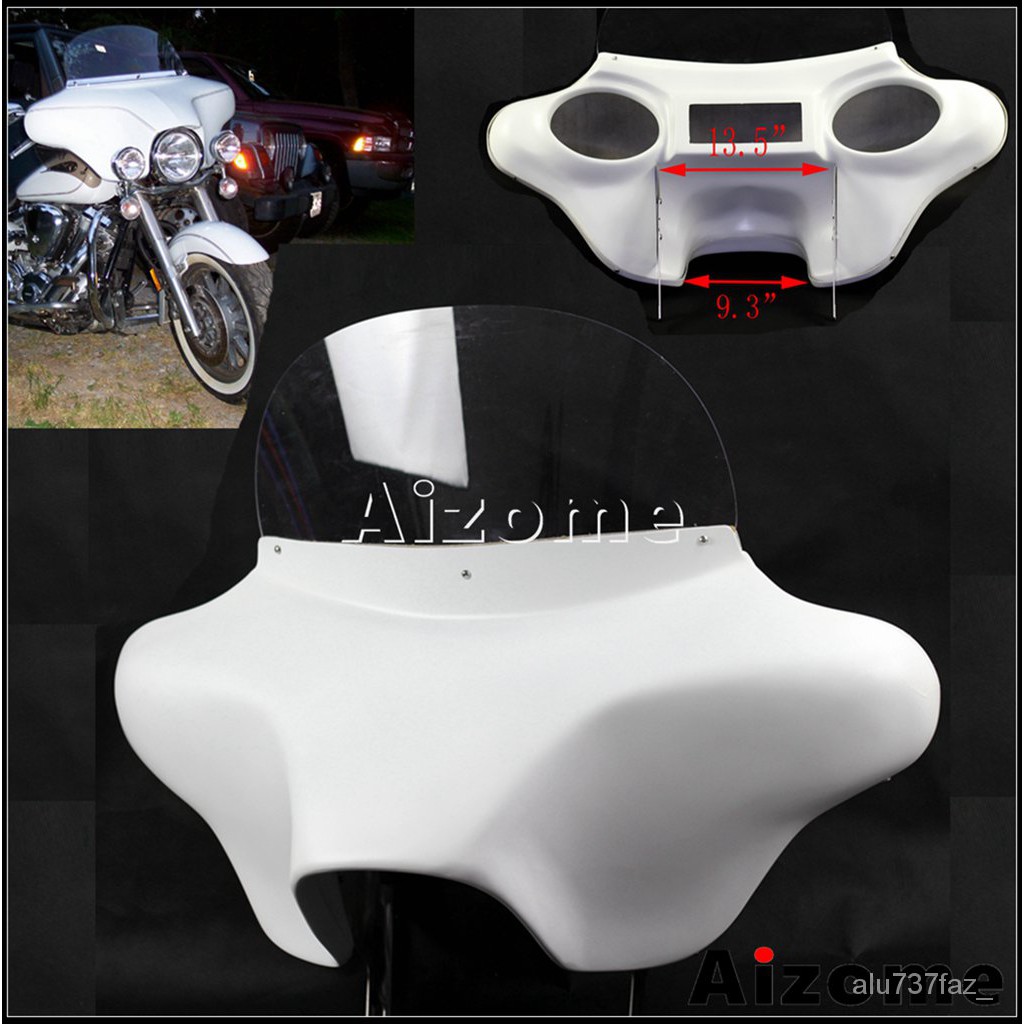 Motorcycle Detachable Batwing Headlight Fairing 6x9 Speakers Windshield