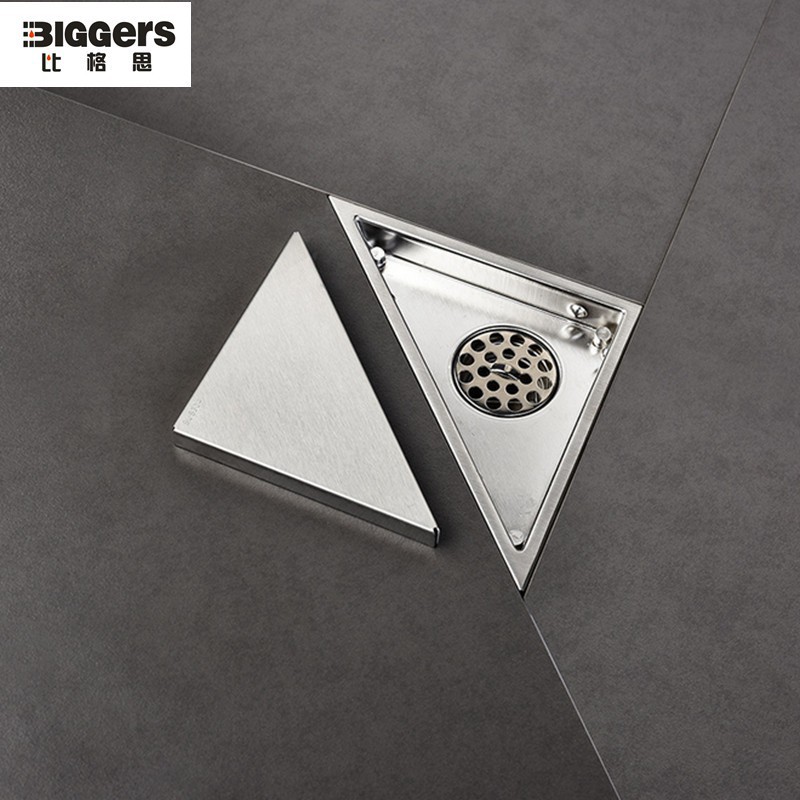 Biggers 304 Stainless Steel Bathroom Triangle Tile Insert Square Shower