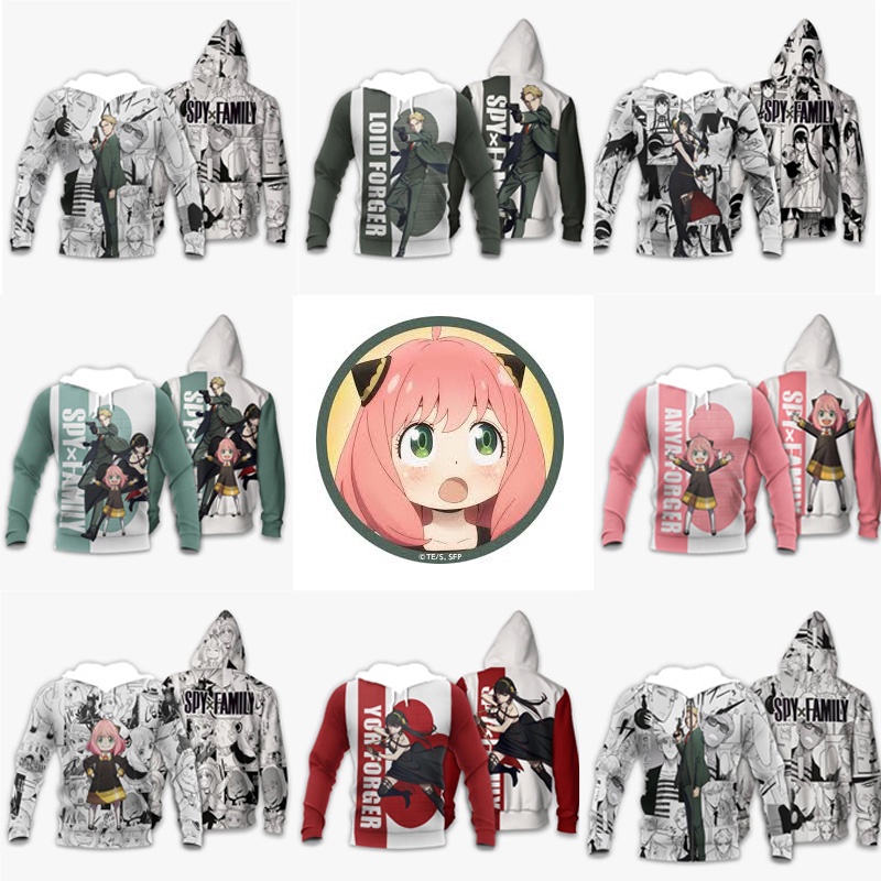 Felpa Con Cappuccio Spy X Family Per Adulti - Anime Merch Unisex, Stile Streetwear, Autunno E Inverno