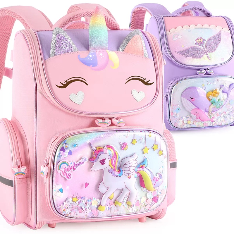 Girls Backpack Unicorn School Bag Cute Unicorn Toddler Lightweight with ...