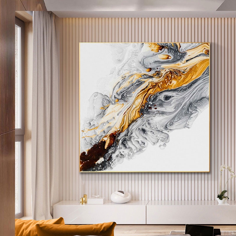 Square Large Abstract Canvas Painting Color Painting on The Wall Poster ...