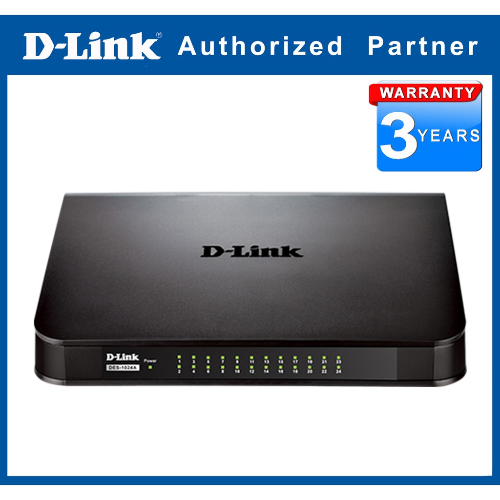 D-Link DES-1024A 24-Port Fast Ethernet Desktop Switch In Plastic Casing ...