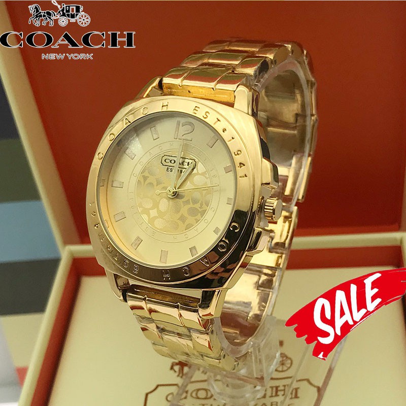 COACH Watches For Women Men Original Pawnable 1941 Stainless Steel Authentic Ladies Watches Gold 205