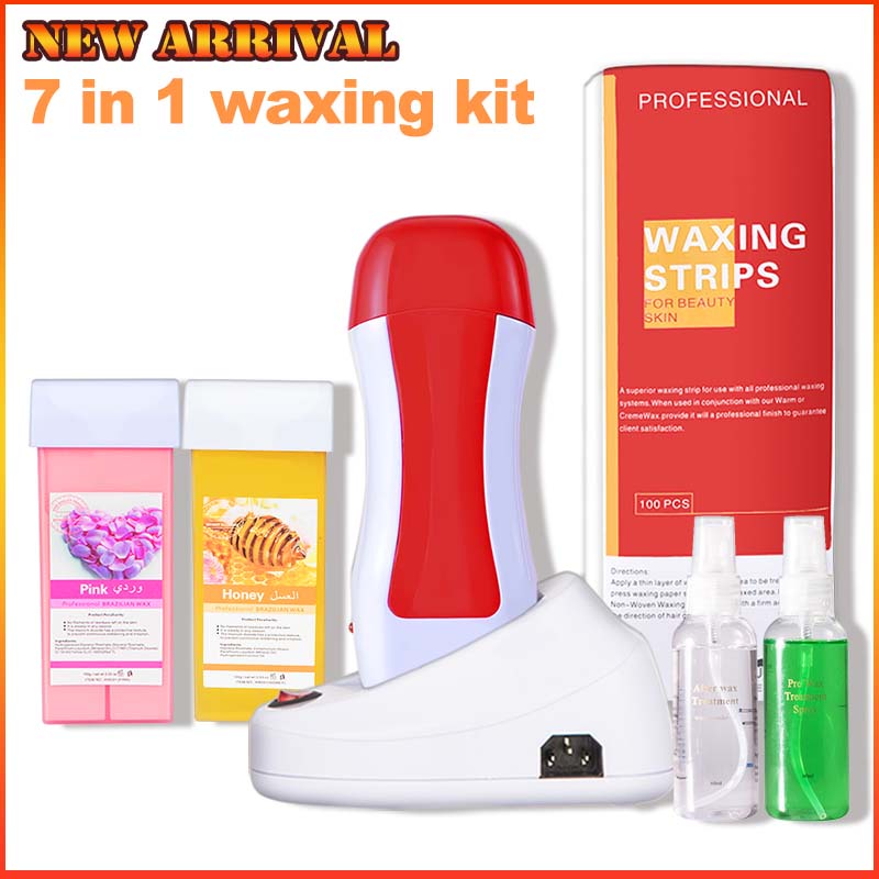 7 in 1 Handheld Waxing kit SPA roller wax hair removal Complete Waxing Kit for Beginners