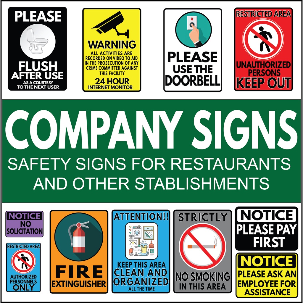 Company Safety Signs, Business Signs for Restaurants, Office and(01)
