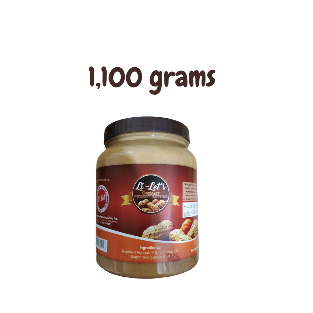Li Lets Lilets Creamy Peanut Butter 1100 grams | Shopee Philippines
