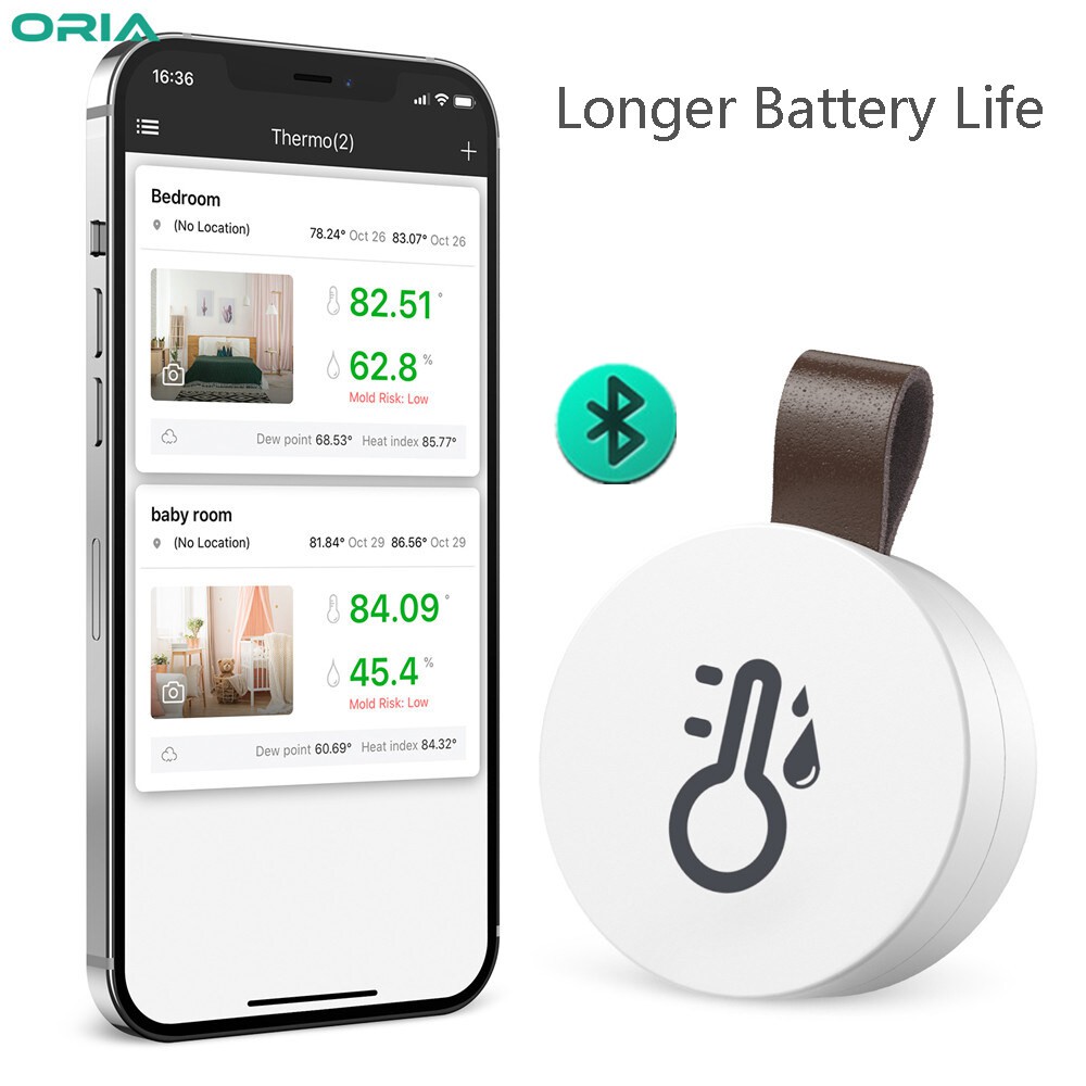 ORIA Wireless Hygrometer Thermometer Bluetooth Temperature Humidity