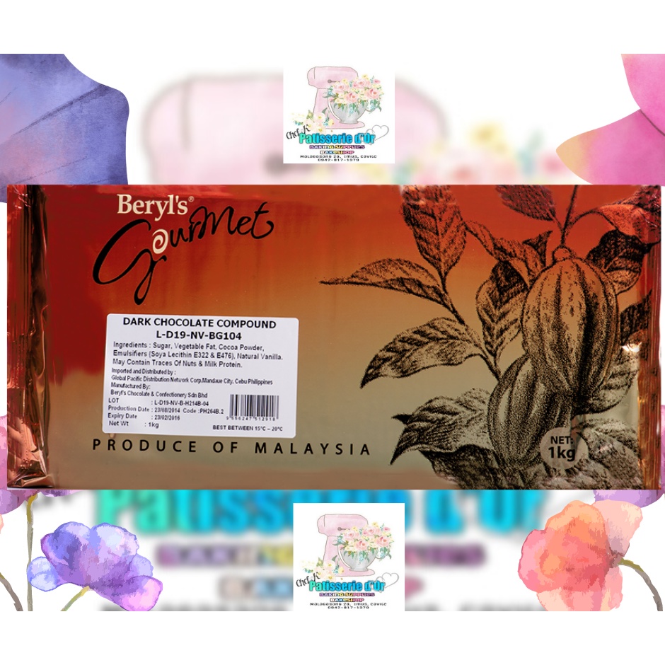 Beryl's Dark Chocolate Compound 1Kg EXP:01April2026 | Shopee Philippines