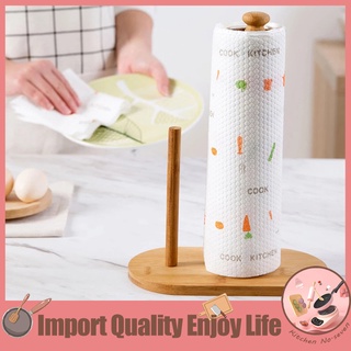 Wooden Paper Towel Holder,Countertop Vertical Tissue Holder Rack Bamboo Paper  Towel Stand for Kitchen Living Room Bedroom Home Decoration 