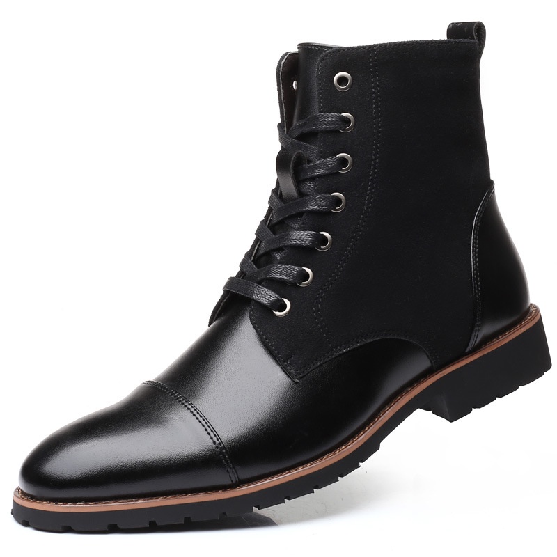 New Men's Casual Martin Boots Men's Leather Shoes Large Size Men's ...