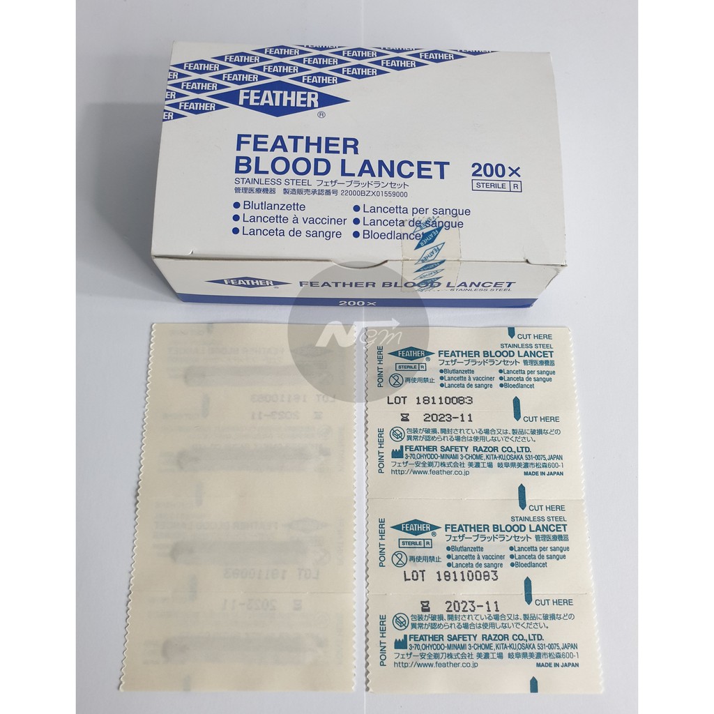 20 pieces / Sterile Feather Blood Lancet Shopee Philippines