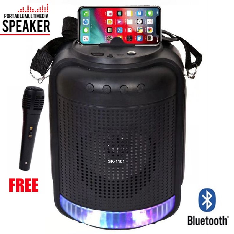 Karaoke Portable Wireless Bluetooth Speaker with Free Mic and Strap ...