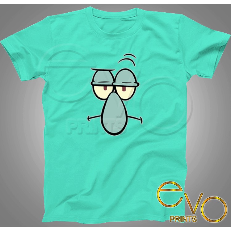 Squidward Shirt Design For Him Her Green Round Neck | Shopee Philippines