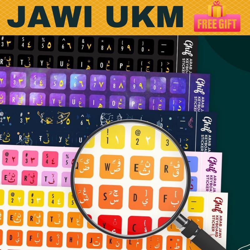 Laptop sticker keyboard sticker jawi ukm arabic premium quality ...