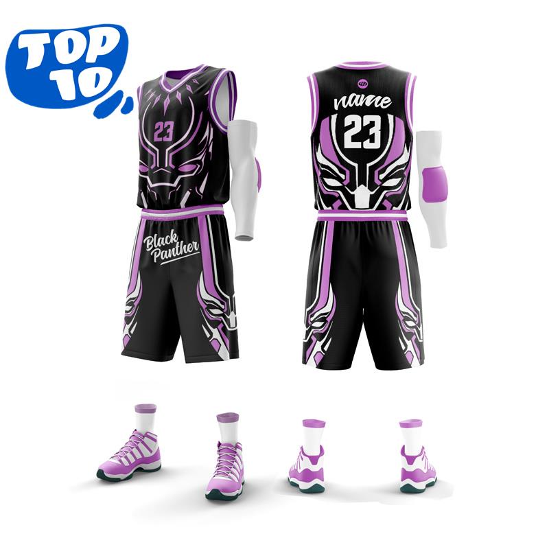 Men's Pink Panther Basketball Jersey Suit Mesh Breathable Shorts White 