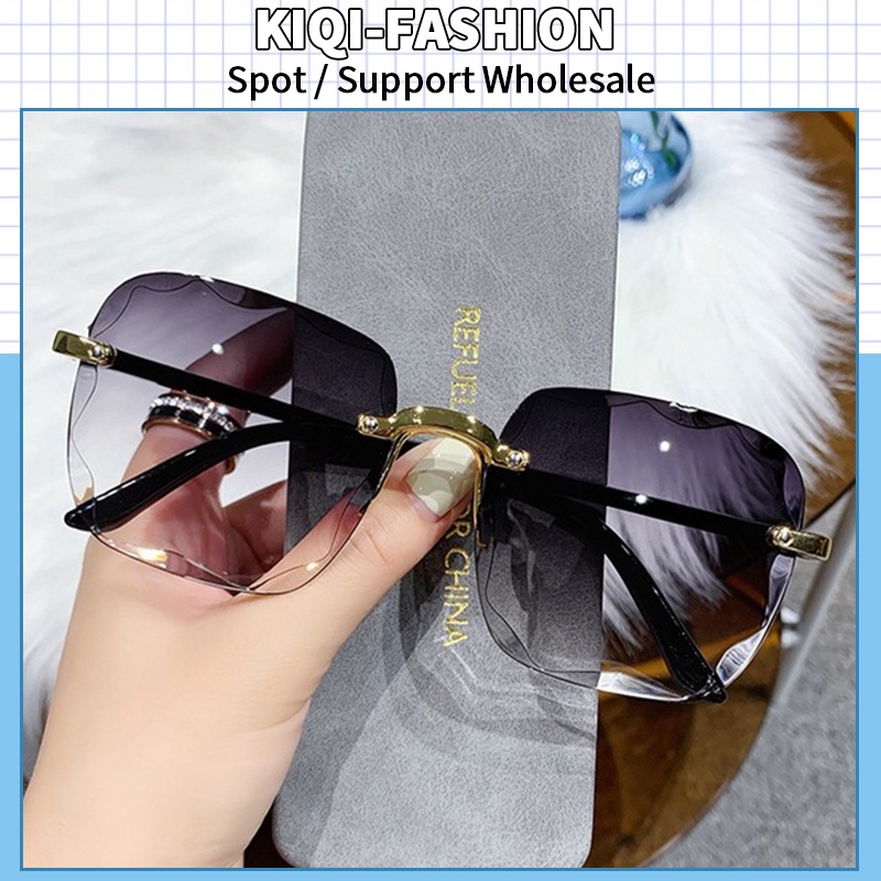 New Sunglasses for Women Fashion Rimless Beach Gradient Sunglass