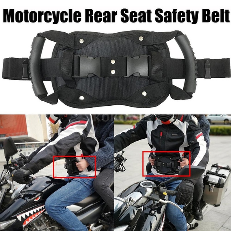 Nonslip Motorcycle Safety Belt Rear Seat Passenger Grip Grab Armrest Handle Adjustable