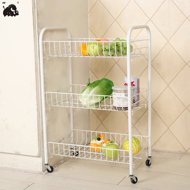 3 layer storage rack Movable kitchen rack | Shopee Philippines