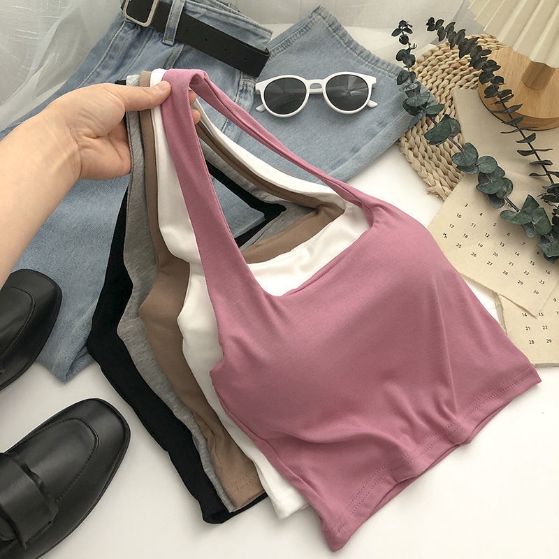 (Free Gift) Women's Summer Korean Versatile Sexy Halter Style Short ...