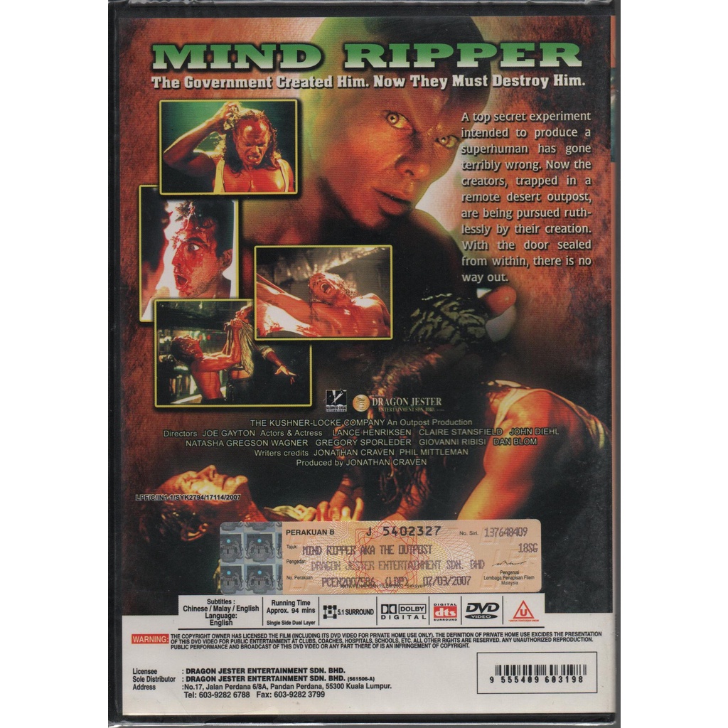 English Horror Movie DVD Mind Ripper (1995 Film) | Shopee Philippines