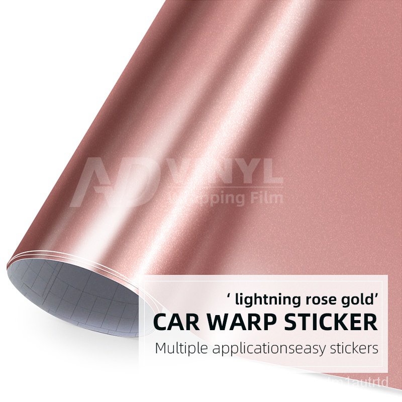 Premium Metallic Rose Gold Satin Vinyl Wrap Roll Adhesive Vinyl Car
