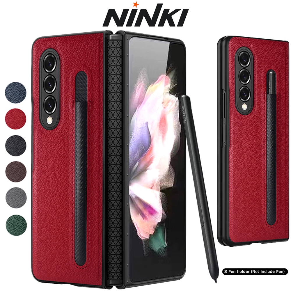Ninki For Samsung Galaxy Z Fold 3 5G Case, Premium Leather Full Body