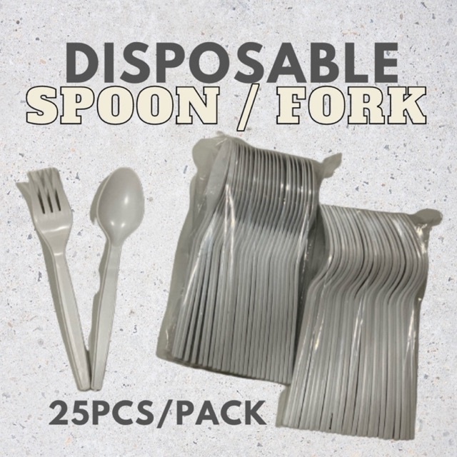 25pcs/pack Plastic Disposable Spoon and Fork Shopee Philippines