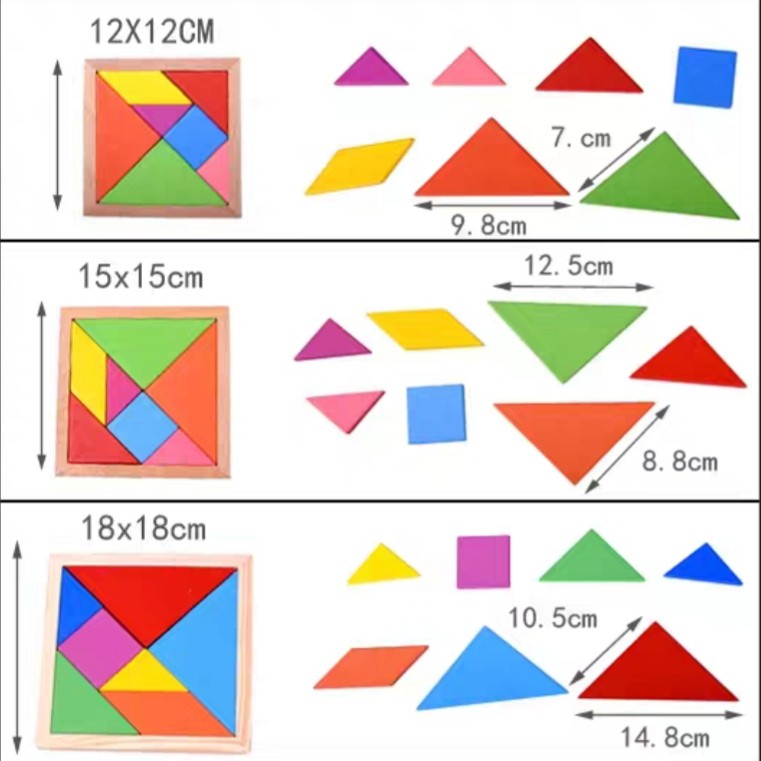 Wooden Geometry Tangram Puzzle Tangram Puzzle Educational Toy | Shopee ...