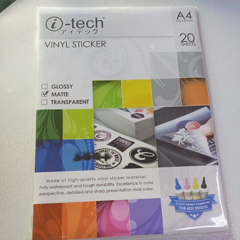 ITECH VINYL STICKER . vinyl matte,vinyl transparent | Shopee Philippines