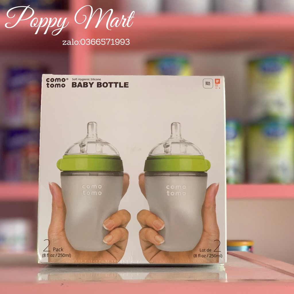 Comotomo milk bottle 250ml silicone material (genuine) | Shopee Philippines