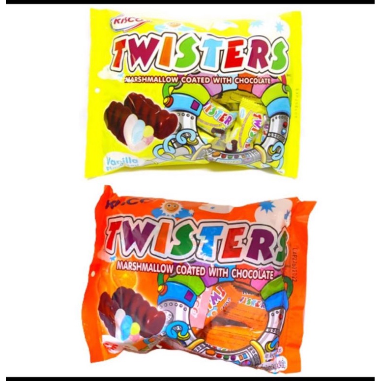 Twisters Vanilla And Orange Chocolate Coated Marshmallows Snack 90'S ...