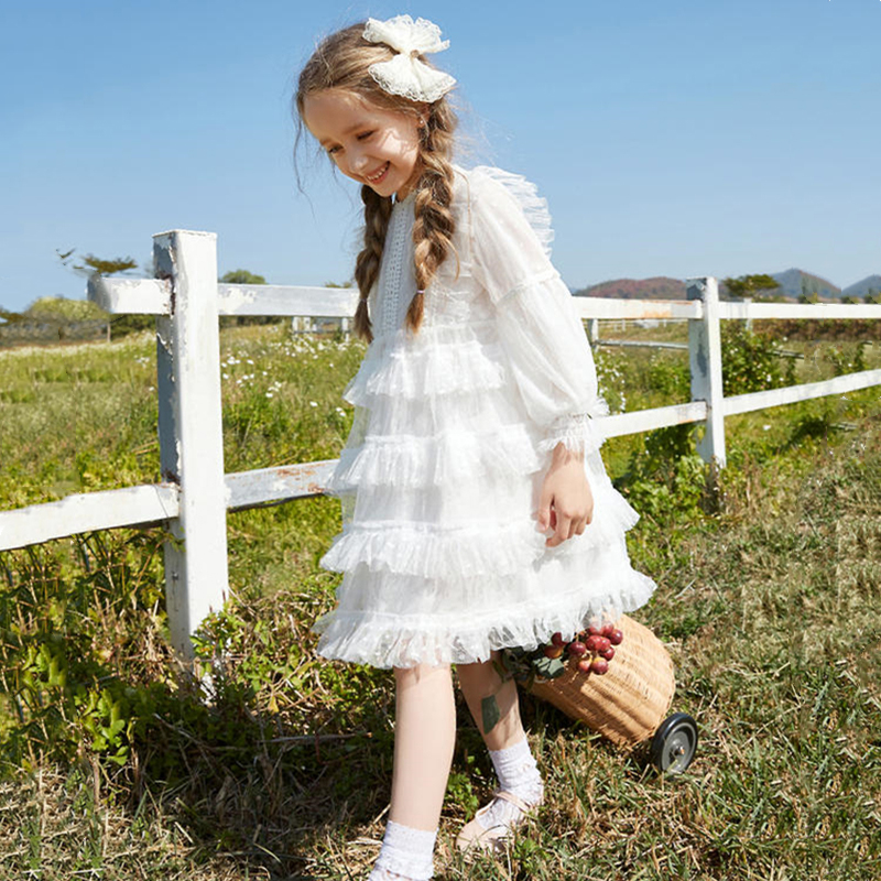 3-10 Years Baby Girls Dress Lace Princess Dress Kids Long Sleeve Clothing  Birthday Party Casual Dress | Shopee Philippines