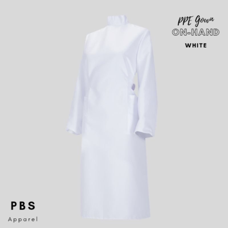 PBS "WHITE" PPE GownIsolation Gown Lab GownSmock Gown Shopee