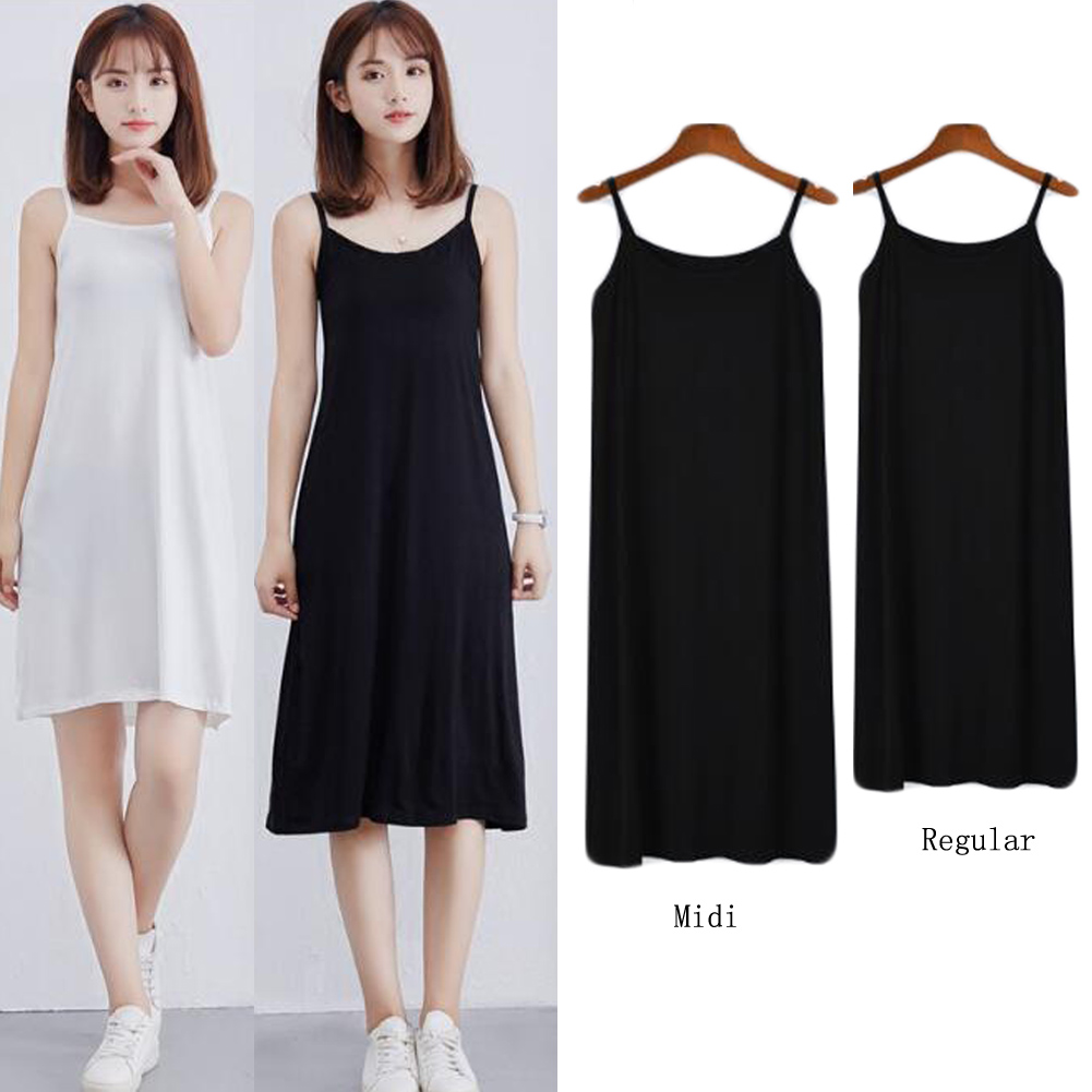 insLadies Plus Full Slips Modal Cotton Camisole Under Dress Underdress ...