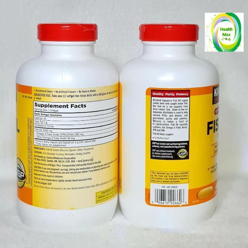 Kirkland Fish Oil 1000mg 400 softgels Shopee Philippines
