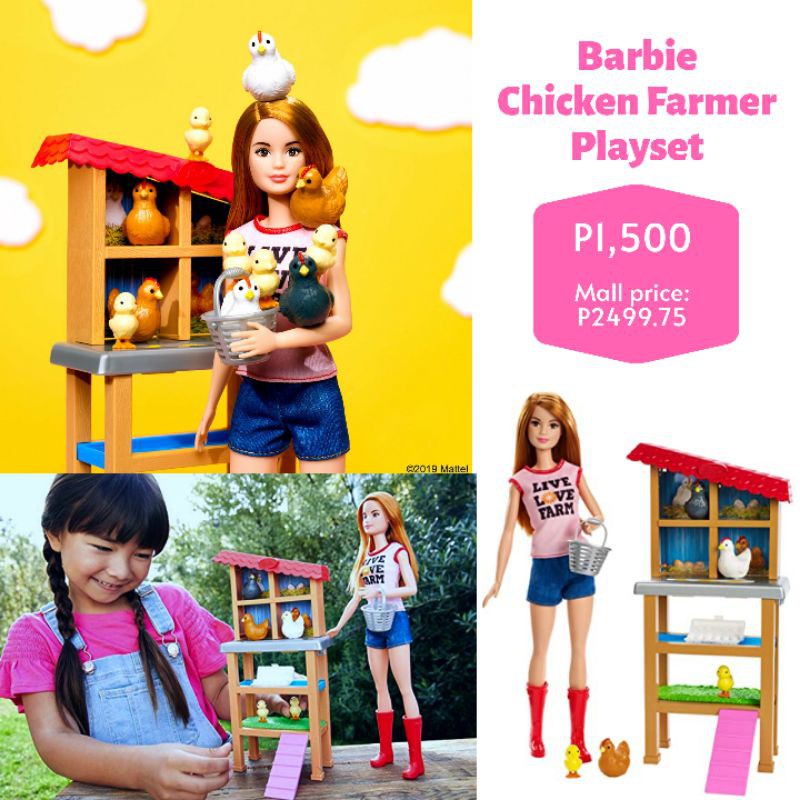 Barbie chicken cheap farmer playset