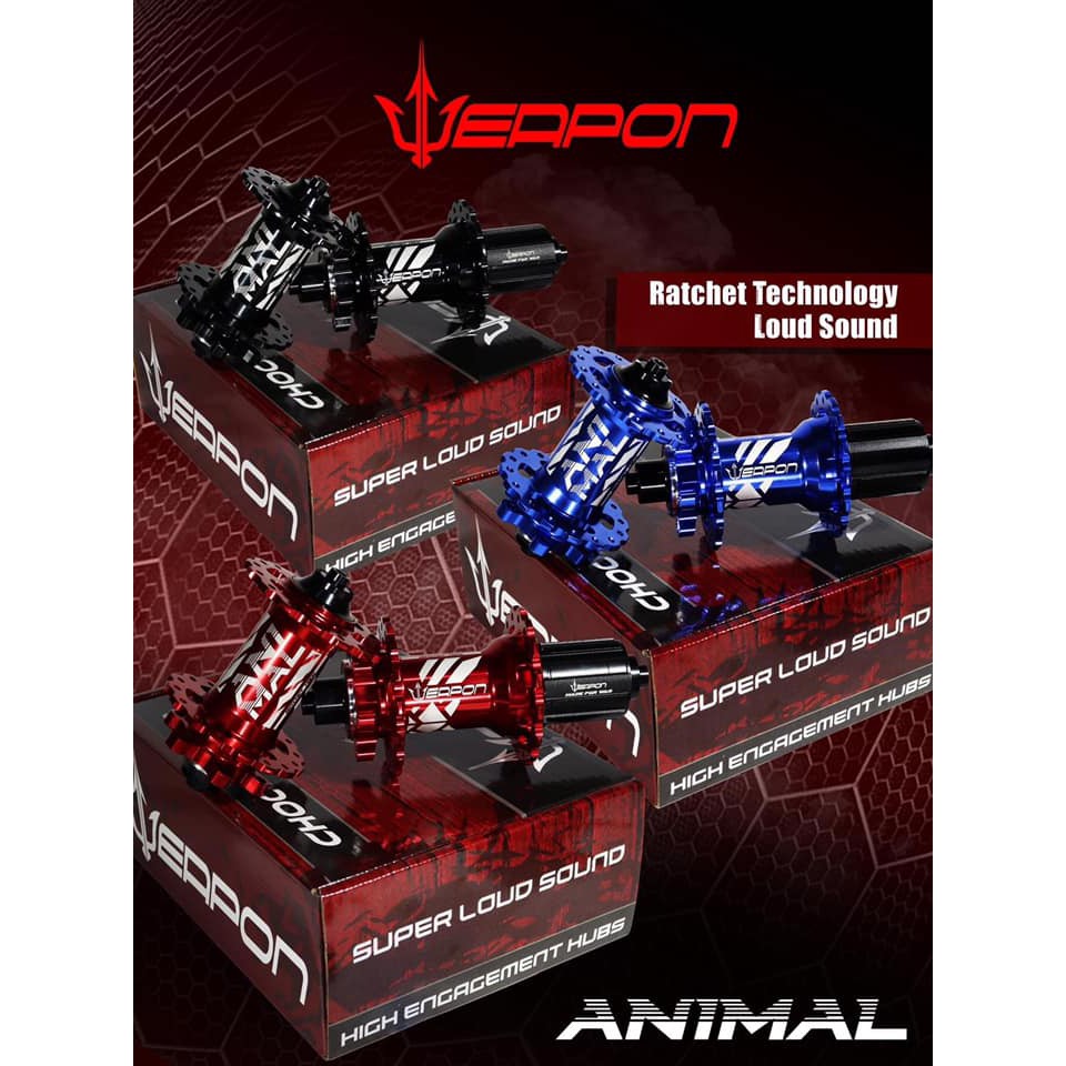 Weapon ANIMAL PRO ratchet type hubs 32h with thru axle cap | Shopee ...