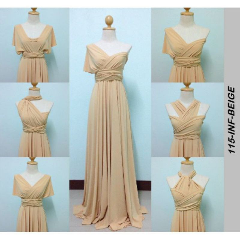 Beige Infinity Dress with attached tube Shopee Philippines